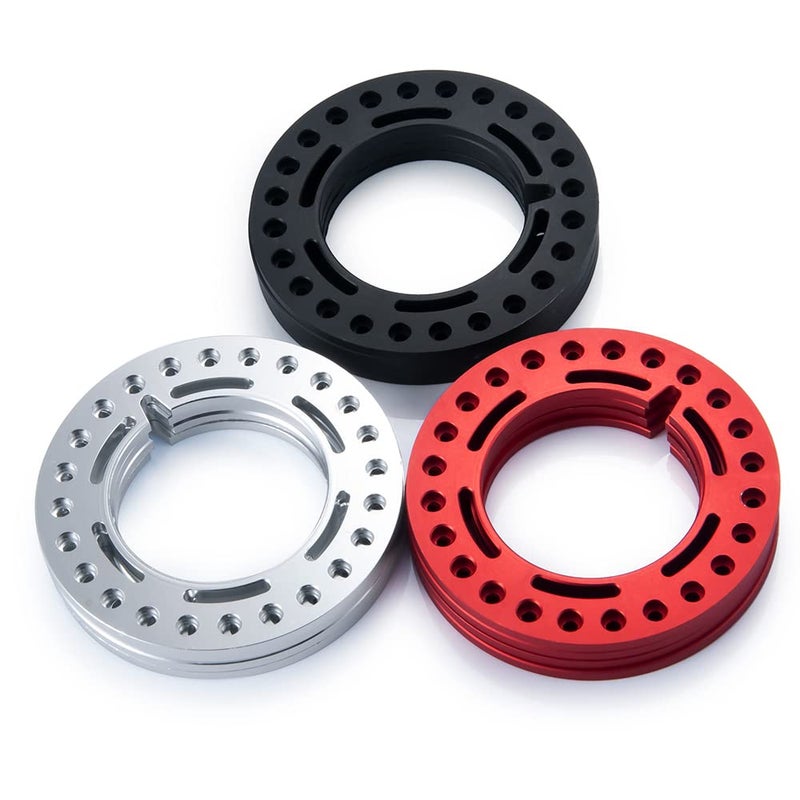 RCLIONS 4pcs Aluminum 2.2inch RC Beadlock Wheel Rim Replacement Ring for 1/10 RC Crawler Car 2.2"" Wheels (Silver) - Image 5